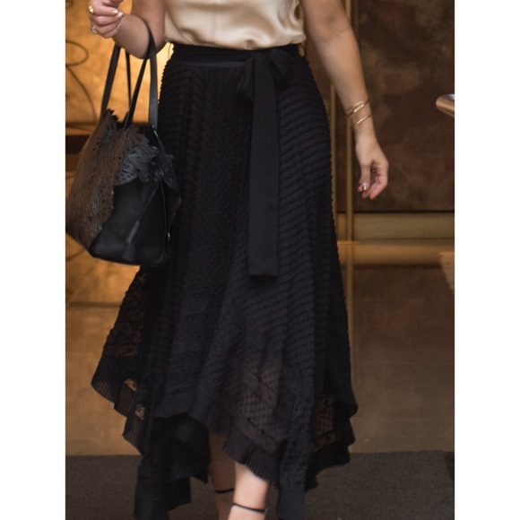 Zimmermann Black Silk Asymmetrical Hanker Chief Hem Skirt Size 2 or Medium - Picture 2 of 9